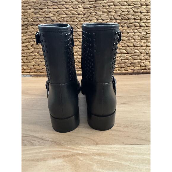 NIB! Michael Michael Kors Reeves Studded Leather Moto Boots in black - Picture 6 of 10